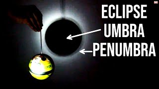 What is Umbra and Penumbra shadows in an Eclipse Science Experiment [upl. by Adnof]