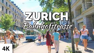 🇨🇭 ZURICH CITY SWITZERLAND  Bahnhofstrasse [upl. by Yrehc]