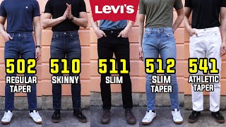 COMPLETE Guide To Levis SlimSkinnyTaper Fit Jeans  502 510 511 512 541 Comparison  Review [upl. by Worden]