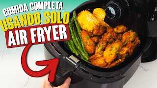 HICE UNA COMIDA COMPLETA USANDO SOLO UNA AIR FRYER FREIDORA DE AIRE 😱🤤  Recién Cocinados [upl. by Caines]