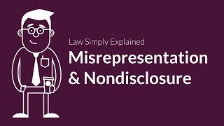 Misrepresentation and Nondisclosure  Contracts  Defenses amp Excuses [upl. by Bazil]