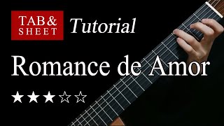 Romance de Amor  Guitar Lesson  TAB [upl. by Martz]