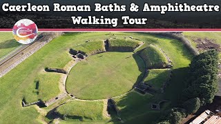 CAERLEON ROMAN BATHS amp AMPHITHEATRE WALES  Walking Tour  Pinned on Places [upl. by Det]