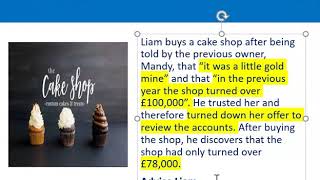 How to apply misrepresentation Liam cupcake scenario [upl. by Kiyoshi]