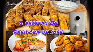 3 RECETAS EN FREIDORA DE AIRE  Recetas fáciles Airfryer [upl. by Hilde]