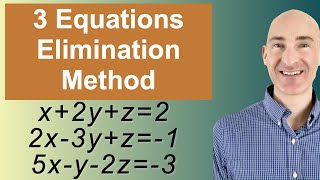 Solving Systems of 3 Equations Elimination [upl. by Haiacim]