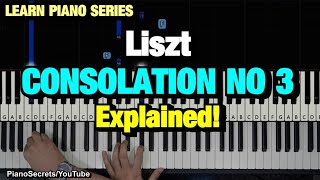 HOW TO PLAY CONSOLATION NO 3 BY LISZT PIANO TUTORIAL LESSON [upl. by Lupiv]