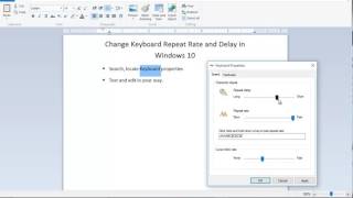 Change Keyboard Repeat Rate and Delay in Windows 10 [upl. by Mohammad613]