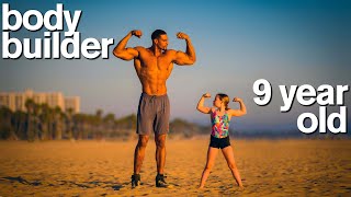 BODYBUILDER vs MY DAUGHTER  Adorable Fitness and Gymnastics Challenge [upl. by Ecnahs752]