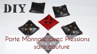 Porte Monnaie avec Pressions  Tuto DIY sans couture [upl. by Pietje]