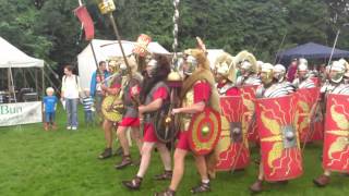 Roman Reenactment at the Amphitheatre in Caerleon Marching In [upl. by Luanni13]