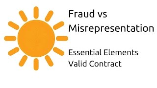 Fraud vs Misrepresentation  Other Essential Elements of a Valid Contract  CA CPT  CS amp CMA [upl. by Efinnej]