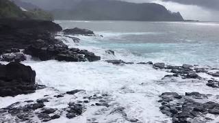 Girl gets swept by massive waves Queens bath Kauai [upl. by Nicks]