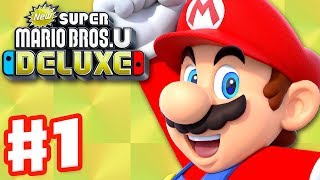 New Super Mario Bros U Deluxe  Gameplay Walkthrough Part 1  Acorn Plains 100 Nintendo Switch [upl. by Eelek]