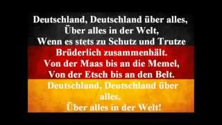 German National Anthem  Deutschland Uber Alles With Lyrics [upl. by Yanetruoc519]