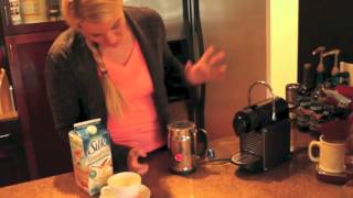 Nespresso Aeroccino Plus Frother Review Frothing Almond Milk [upl. by Ayam283]